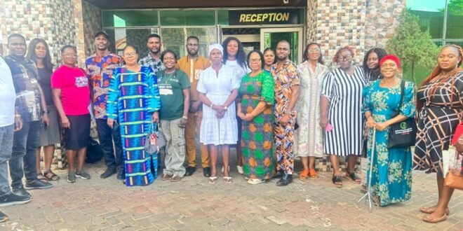 Group photograph of of participants at the press briefing in Awka