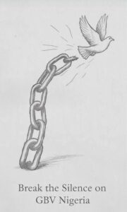 A broken chain signifying breaking of silence on domestic violence