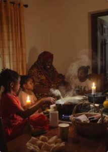 Nigerian family having no phone dinner together at Awka