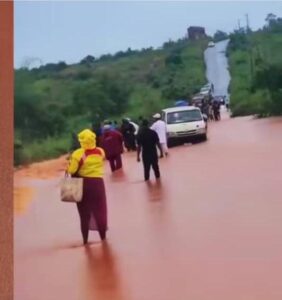 September 22, 2026 rain covering themain roads road with heavy flood